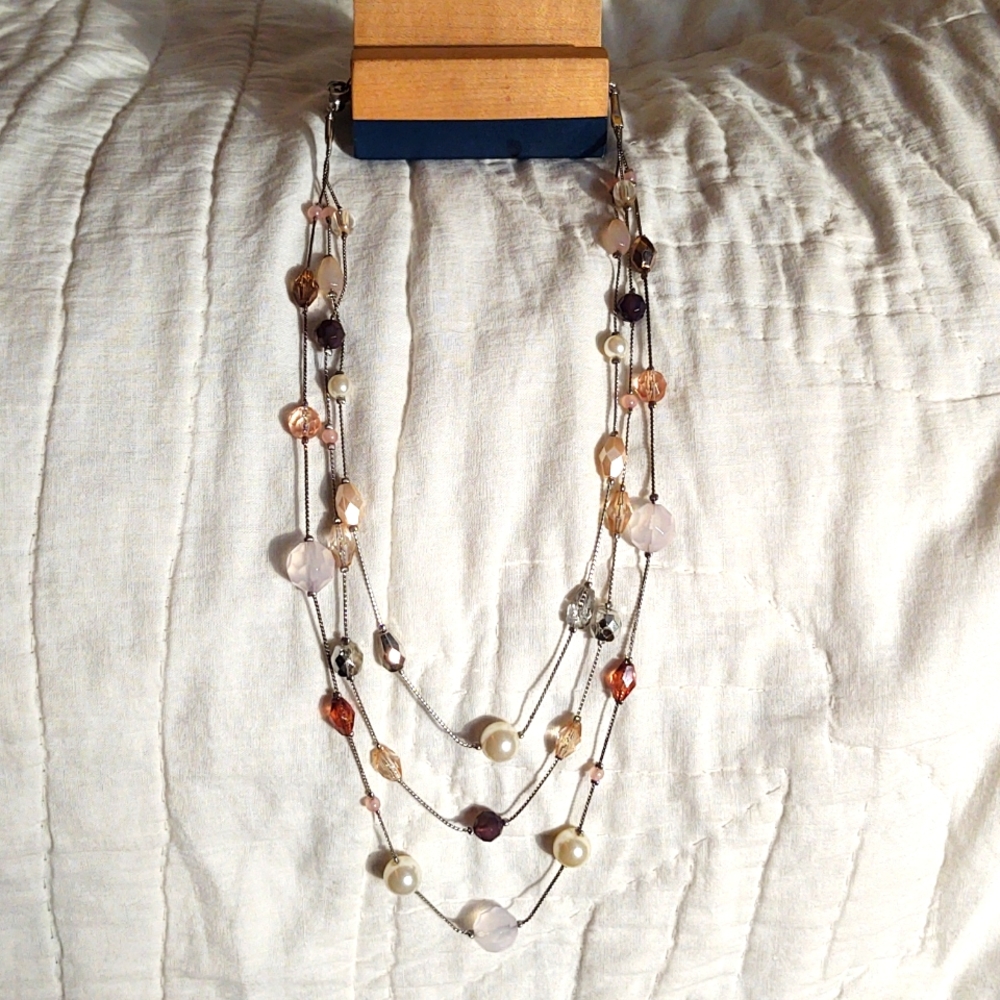 Lia Sophia 3-Strand Multi Bead Necklace